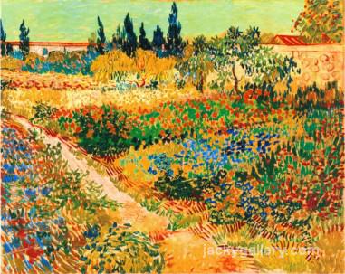 BLUHENDER GARTEN MIT PFAD, Van Gogh painting - Click Image to Close